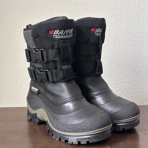 Baffin Technology Kids Size 4R Cold Weather Boots Black/gray Buckle Ski Snow‎